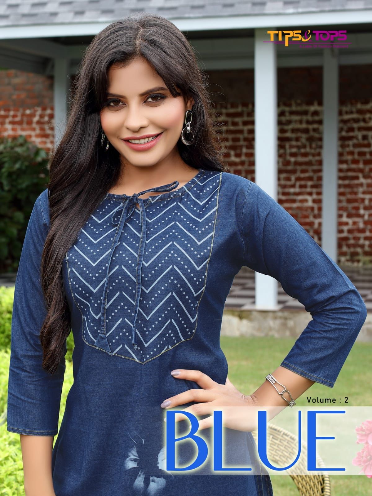 TIPS TOPS BLUE 2 Fancy Stylish Designer Cotton Party Wear Short Kurti Collection 